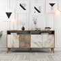 Hanah Home Milan 160 - Nogal y mármol blanco